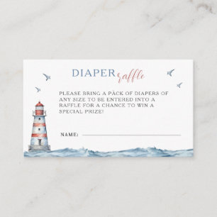 It's a Boy Watercolor Nautical Diaper Raffle Enclosure Card