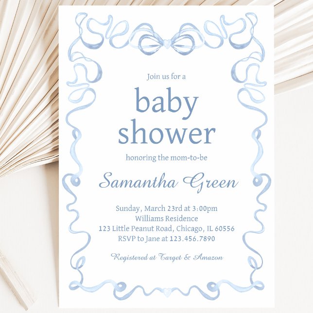 It's a Boy Wavy Border Baby Shower Invitation (Creator Uploaded)