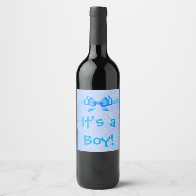 "It's a Boy" Wine Bottle Label (Front)