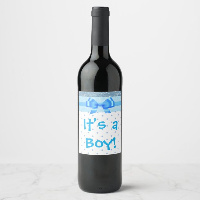 "It's a Boy" Wine Bottle Label (Front)