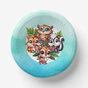 It's a Boy   Woodland Creatures Baby Shower Paper Plate