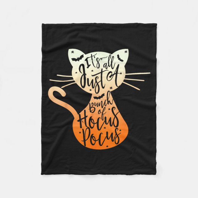 Its A Bunch Of Hocus Pocus Halloween Black Cat Fleece Blanket (Front)