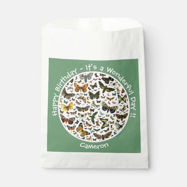 It's a Butterfly Birthday, Collage Items for Party Favour Bags (Front)