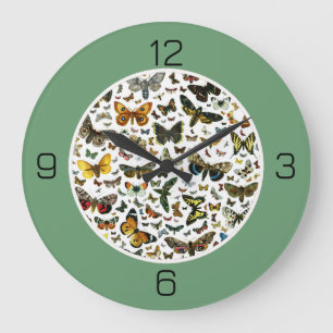 It's a Butterfly Birthday, Collage Items for Party Large Clock