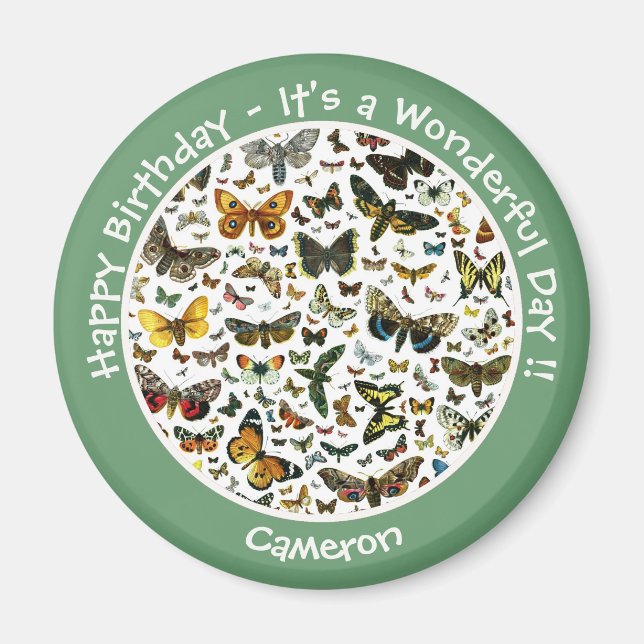 It's a Butterfly Birthday, Collage Items for Party Magnet (Front)
