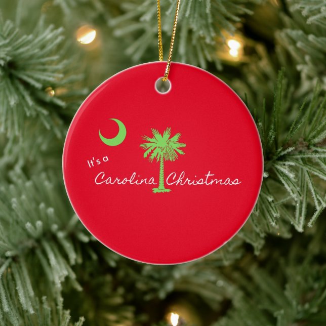 It's A Carolina Christmas South Carolina Holiday  Ceramic Tree Decoration (Tree)