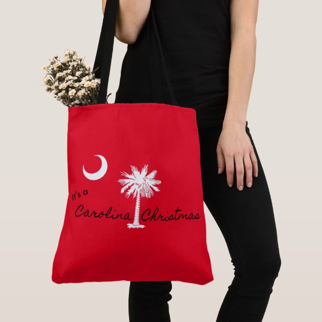 It's A Carolina Christmas South Carolina Holiday  Tote Bag (Close Up)