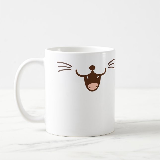 It's a cat! sly smile cat face ( Φ ω Φ ) Coffee Mug (Left)