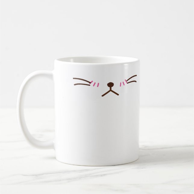 It's a cat! unhapple cat face coffee mug (Left)