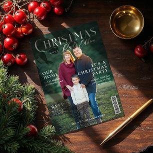 It's A Christmas Party Family Photo Magazine Cover Holiday Card