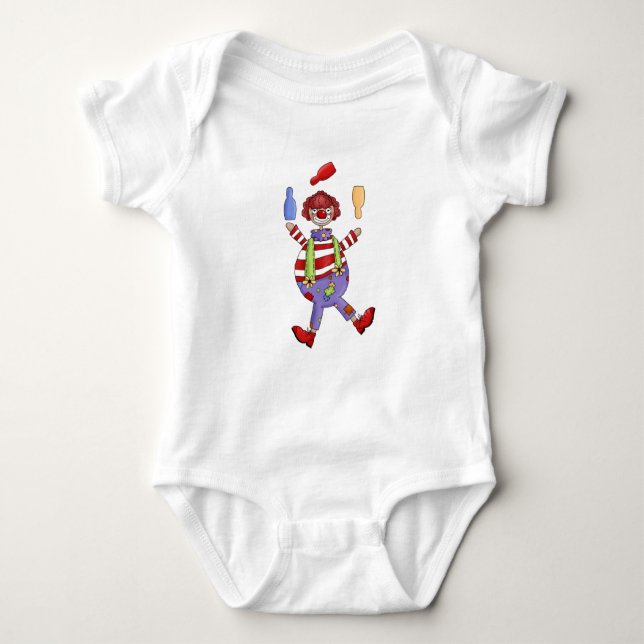 It's a Circus! Juggling Clown Baby Bodysuit (Front)