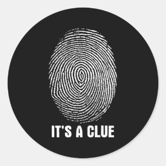 It'S A Clue Fingerprint Private Detective Spy Inve Classic Round Sticker