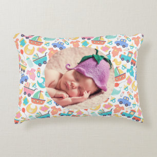 It's a Colourful Baby Shower Lt Personalised Image Decorative Cushion