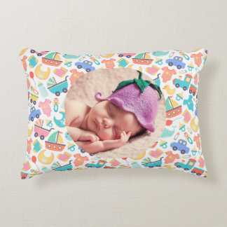 It's a Colourful Baby Shower Lt Personalised Image Decorative Cushion
