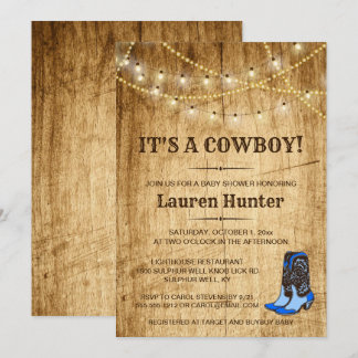It's a Cowboy! Country Baby Shower Invitation