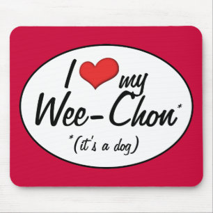 It's a Dog! I Love My Wee-Chon Mouse Pad