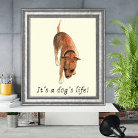 Its a Dogs Life Quote and Cute Dog Watercolor