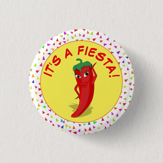It's A Fiesta With Confetti Pattern 3 Cm Round Badge (Front)