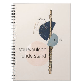 It's a Flute Thing Quote Abstract Pink & Navy Notebook