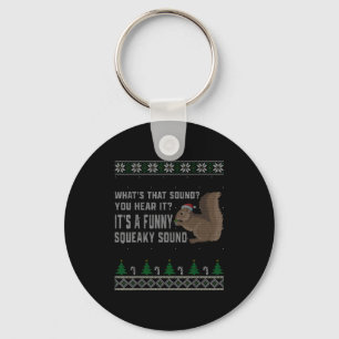 Its A Funny Squeaky Sound Funny Squirrel Christmas Key Ring