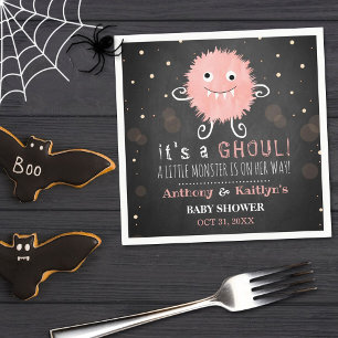 It's A Ghoul! Little Monster Halloween Baby Shower Napkin