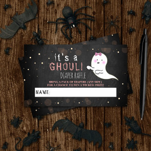 It's A Ghoul! Little Spirit Halloween Baby Shower Enclosure Card