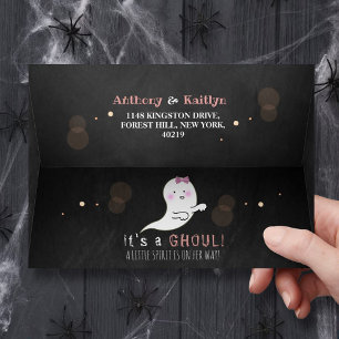 It's A Ghoul! Little Spirit Halloween Baby Shower Envelope