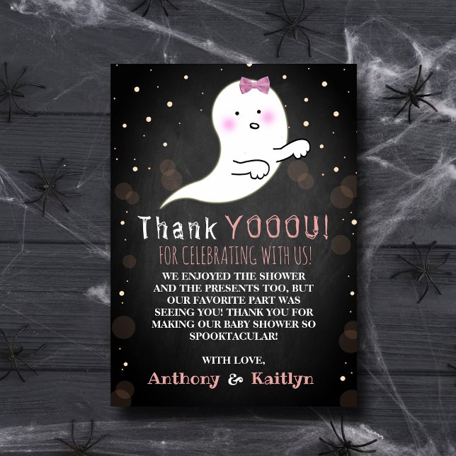 It's A Ghoul! Little Spirit Halloween Baby Shower Thank You Card (Creator Uploaded)