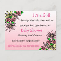 It's a Gil, Pink Floral Whimsical Baby Shower