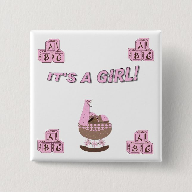 It's a girl 15 cm square badge (Front)