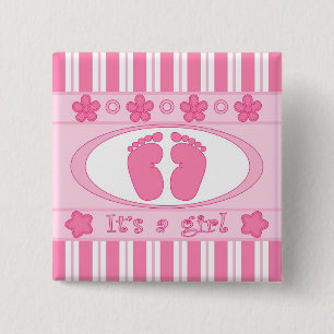 It's a girl 15 cm square badge