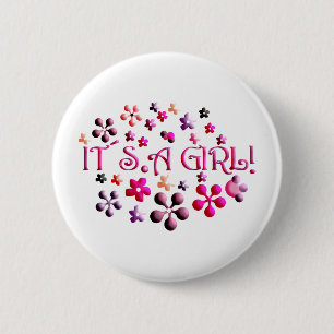 Its a Girl 6 Cm Round Badge