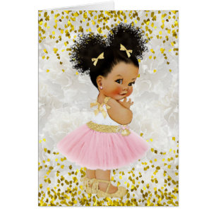 It's a Girl Afro Puffs Baby Ballerina Baby Shower