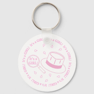 It's a Girl! announcement Key Ring