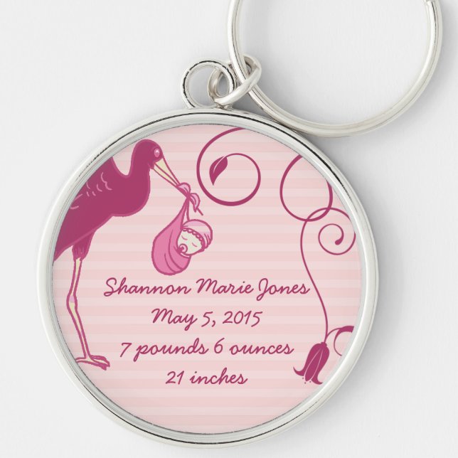 It's a Girl Announcement Keychain (Front)
