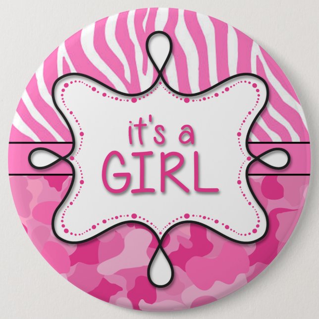 It's a Girl Announcement Pin 3 (Front)