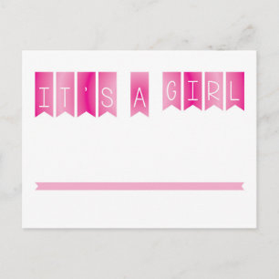 It's a girl announcement postcard