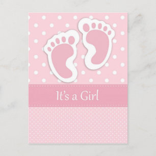 It's A Girl Announcement Postcard