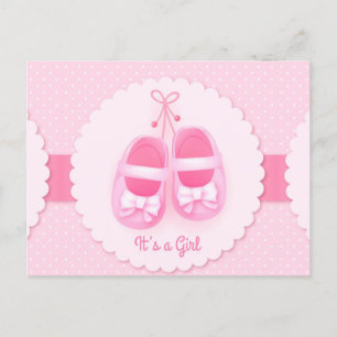 It's A Girl Announcement Postcard