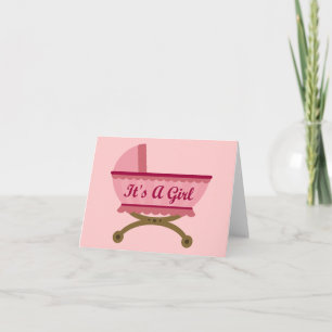 It's A Girl Baby Announcement Note Cards