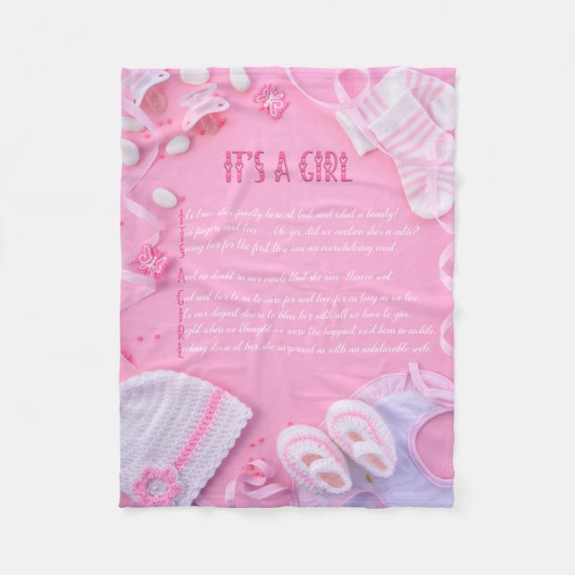 "It's a Girl" Baby Blanket (Front)