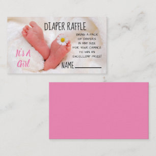 It's A Girl Baby Feet with Daisy Enclosure Card
