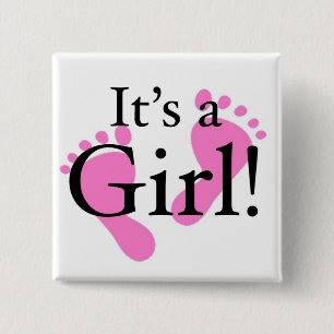 Its a Girl - Baby, Newborn, Baby Shower 15 Cm Square Badge