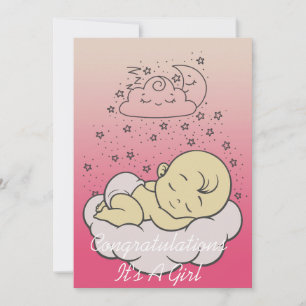 It's a girl baby shower card
