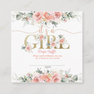its a girl  baby shower Enclosure Card