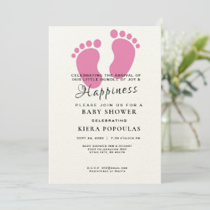 It's a Girl! Baby Shower Invite - Pink Footsteps