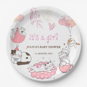 it's a girl baby shower Paper Plates