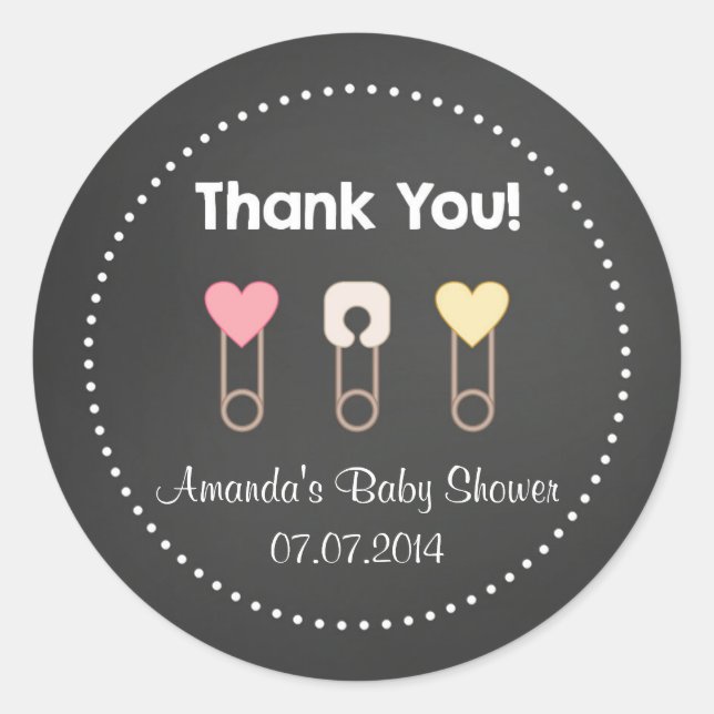 It's A Girl Baby Shower Thank You Stickers (Front)