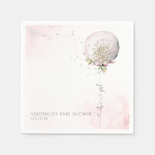 It's a Girl Balloon Baby Shower Personalised Napkin