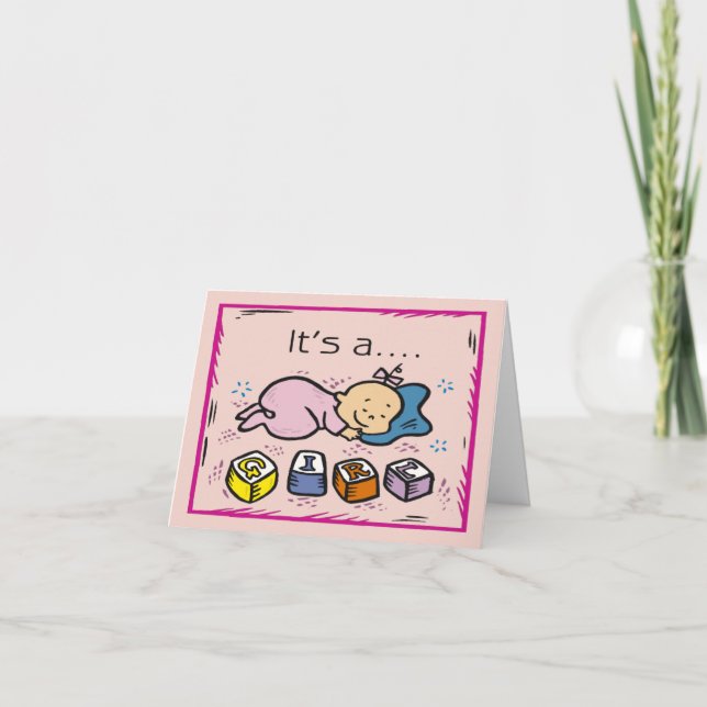 It's A Girl Birth Announcement (Front)